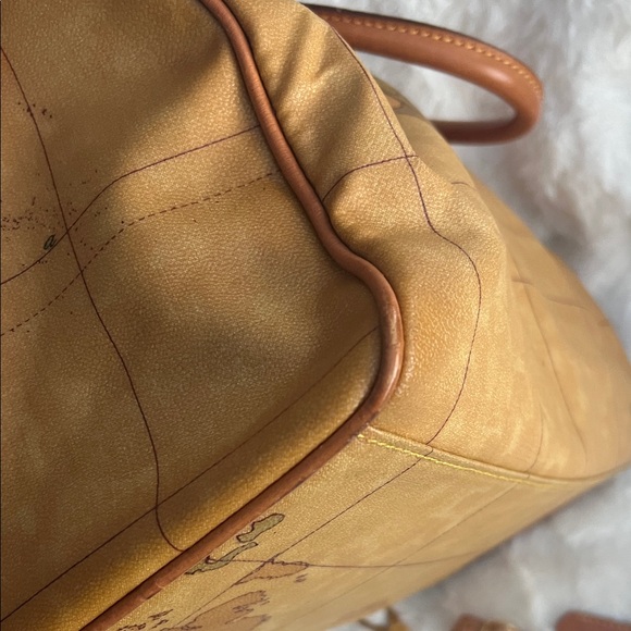 Alviero Martini Map Print Leather BostonBag - Picture 6 of 10